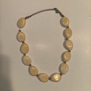 Elegant Cream and Brown Beaded Necklace